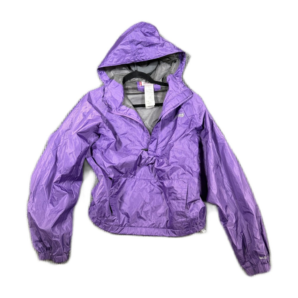 Coleman Purple Ripstop Hooded Windbreaker Anorak Jacket Womens Small 3887